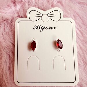 Bisjoux Red Zircon Stud Earrings
